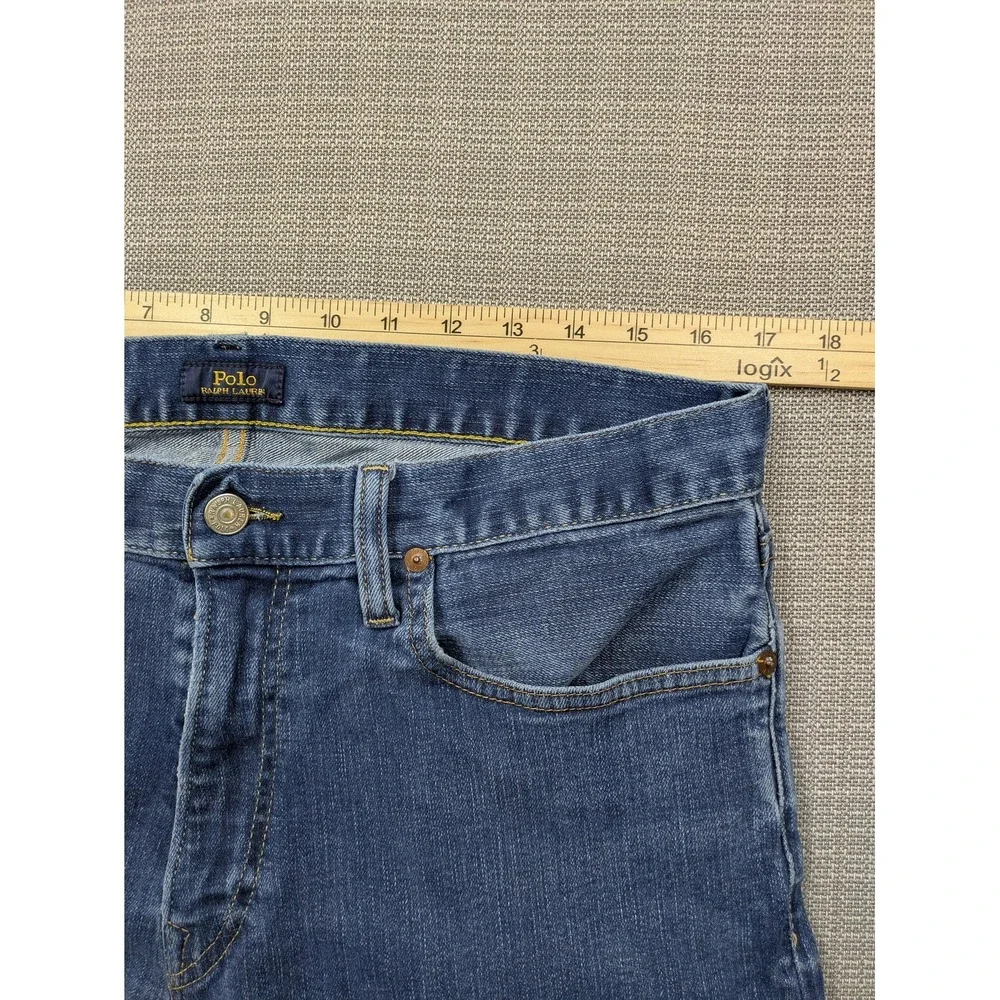Polo Ralph Lauren Jeans Mens 34x28 Blue Hampton Relaxed Straight Stretch Denim